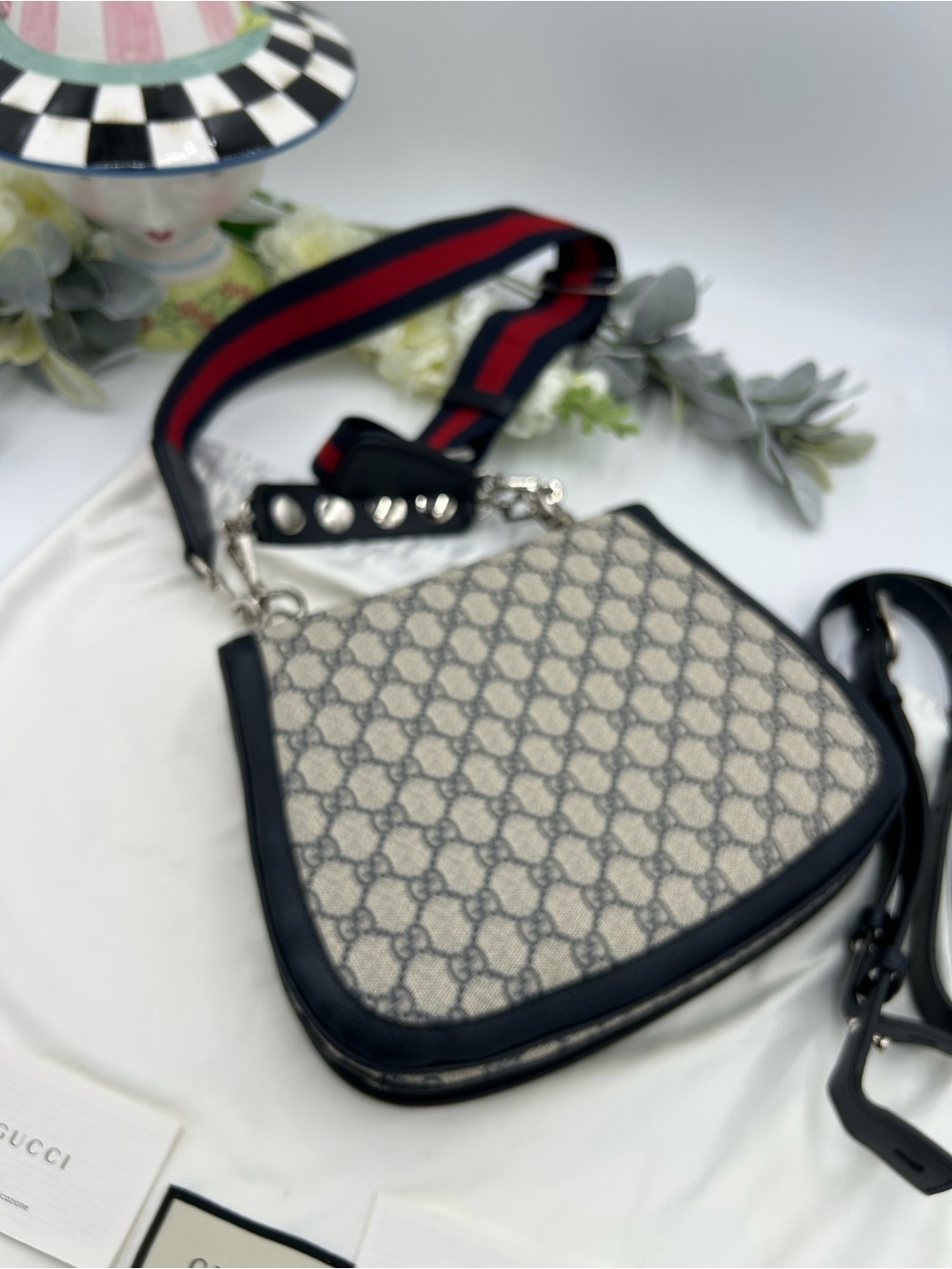Women's Gucci Blondie iconic GG Supreme canvas shoulder Bag made in Italy - Picture 8 of 16